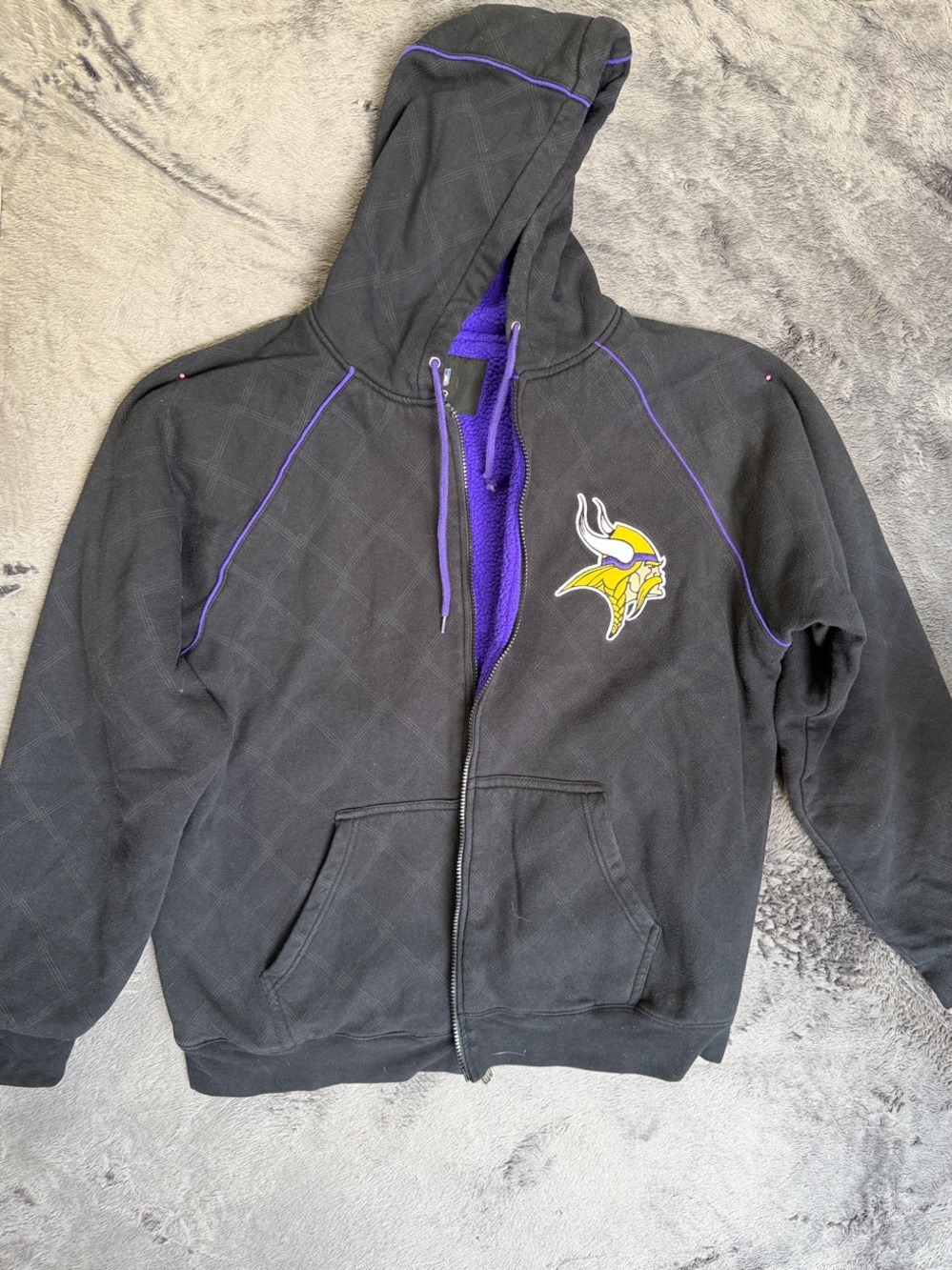 NFL Black & Purple Minnesota Vikings Full-Zip Hoodie Jacket
